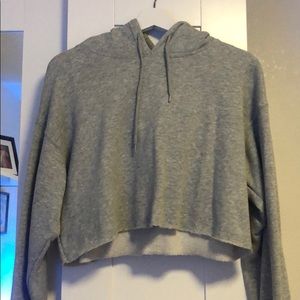 Urban Outfitters Grey Cropped Hoodie
